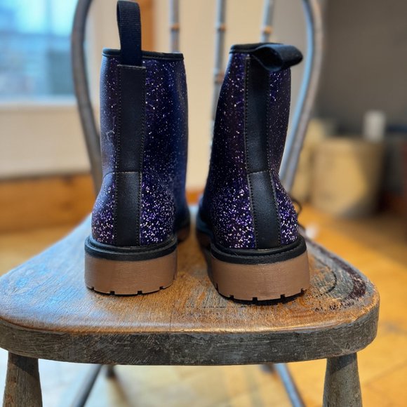 Harlow and Lloyd purple cosmos print combat boots - Picture 5 of 5